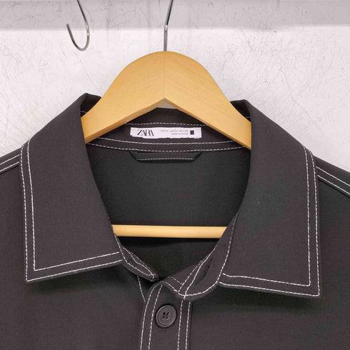 ザラ ZARA レーヨン混ステッチシャツ メンズ import:XL
